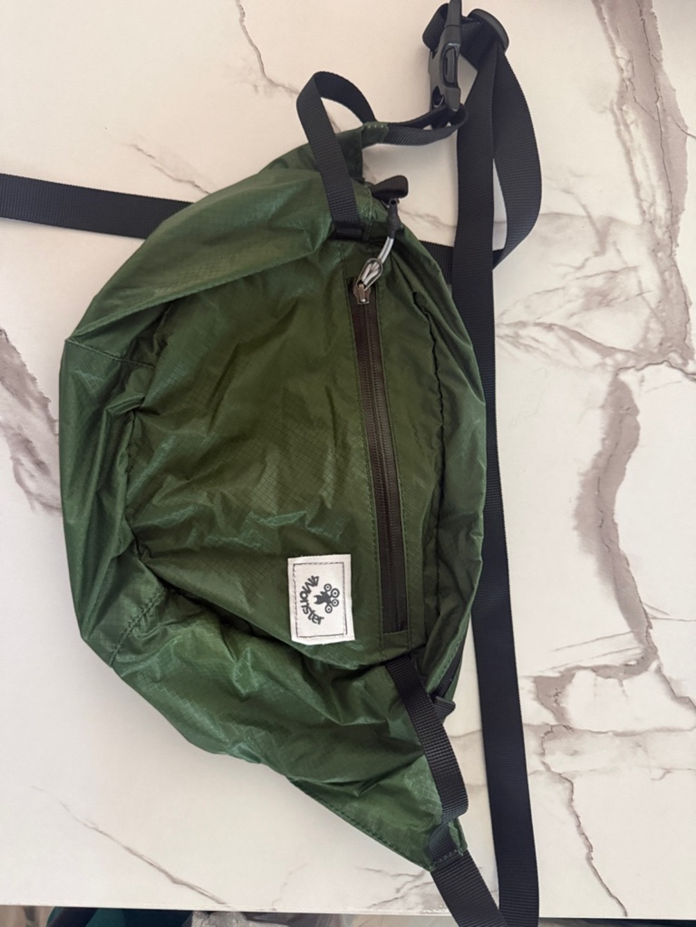 Water Resistant Olive Green Lightweight Sling Bag